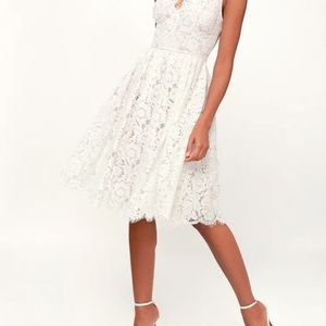NWT lulu's tea length lace wedding dress